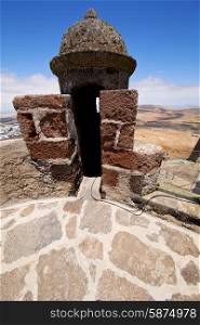arrecife lanzarote spain the old wall castle sentry tower and door in teguise &#xA;