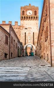 Arriving to the old medieval Gradara in Italy