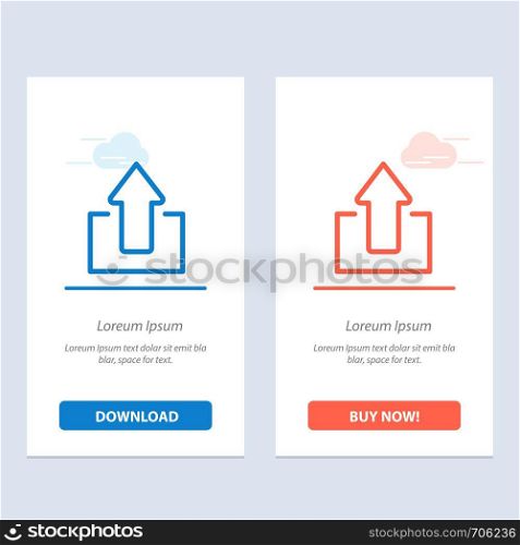 Arrow, Arrows, Up, Upload Blue and Red Download and Buy Now web Widget Card Template