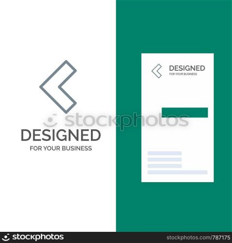Arrow, Back, Left Grey Logo Design and Business Card Template