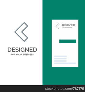 Arrow, Back, Left Grey Logo Design and Business Card Template