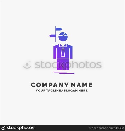 Arrow, choice, choose, decision, direction Purple Business Logo Template. Place for Tagline.. Vector EPS10 Abstract Template background