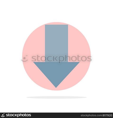 Arrow, Down, Down Arrow, Direction Abstract Circle Background Flat color Icon