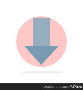 Arrow, Down, Down Arrow, Direction Abstract Circle Background Flat color Icon