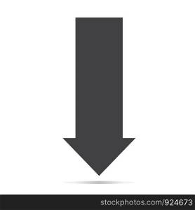 arrow down with shadow icon on white background. flat style. arrow down icon for your web site design, logo, app, UI. arrow symbol. arrow down black sign.