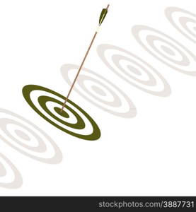Arrow hitting the center of a green board image with hi-res rendered artwork that could be used for any graphic design.&#xA;