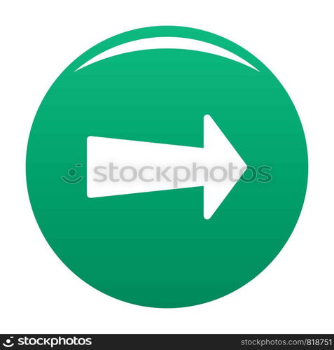 Arrow icon in black. Simple illustration of arrow icon vector isolated on white background. Arrow icon vector green