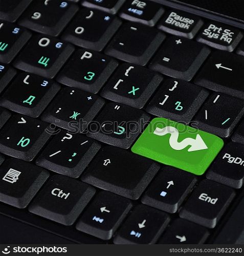 arrow keys on a desktop computer keyboard