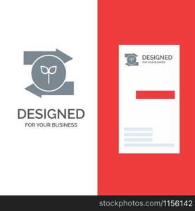 Arrow, Left, Right, Green Eco Grey Logo Design and Business Card Template
