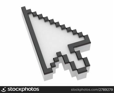 Arrow. Mouse cursor on white isolated background. 3d