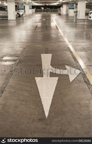 Arrow Traffic sign on road surface