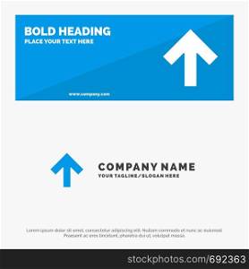 Arrow, Up, Forward SOlid Icon Website Banner and Business Logo Template