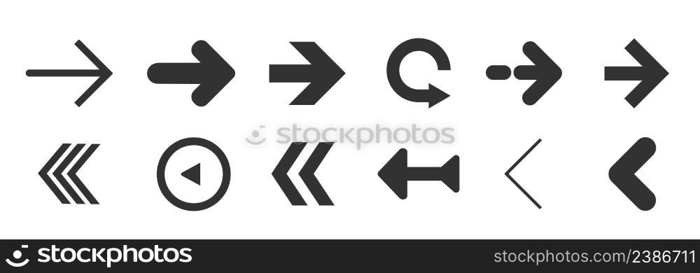 Arrows set icons. Arrow icon. Arrow vector collection. Modern simple arrows. Vector illustration. Arrows set icons. Arrow icon. Arrow vector collection. Modern simple arrows.