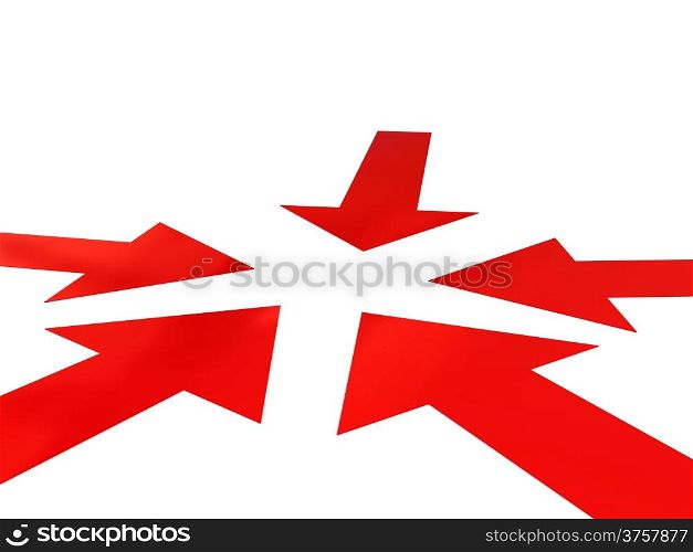 arrows way and earth on a white background