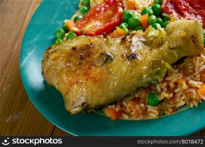 Arroz con pollo a la mexicana - Chicken and rice dish from Latin America