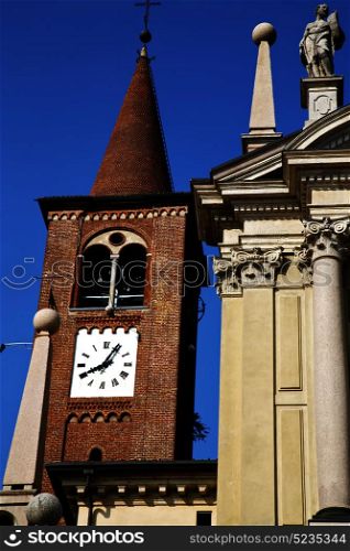 arsago seprio old abstract in italy the wall and church tower bell sunny day