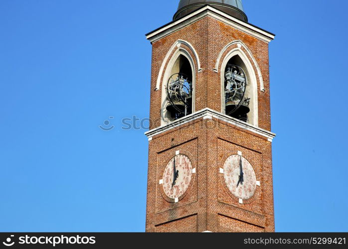 arsago seprio old abstract in italy the wall and church tower bell sunny day