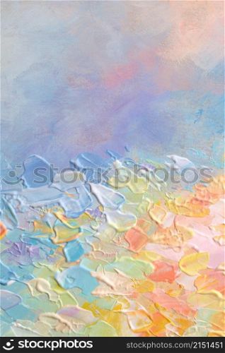 Art Abstract acrylic and watercolor smear blot painting. Pastel Color texture vertical background.
