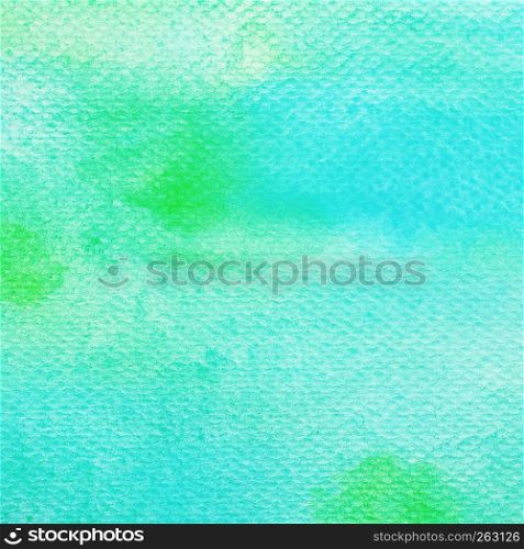 Art abstract blue and green watercolor painting design textured on white paper background