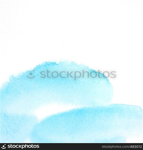 Art abstract blue watercolor painting textured design on white paper background