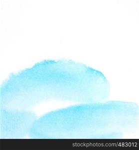 Art abstract blue watercolor painting textured design on white paper background