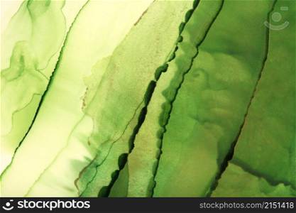 Art Abstract Green painting blots landscape horizontal background. Alcohol ink colors. Marble texture.