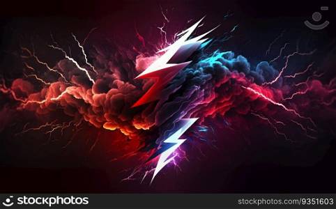 art background abstract red white neon colors contrast cr  created with generative AI