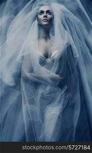 art dark woman in veil