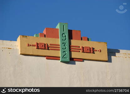 Art Deco 1932 date marker, Napier, New Zealand