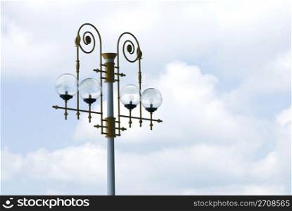 Art decoration streetlamps with cloudy background