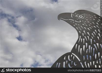 art design of silver eagle sculpture statue