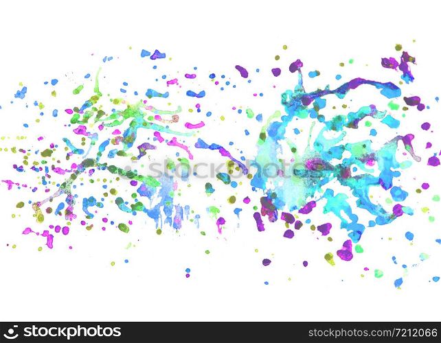 Art hand brush splashing color on white background.