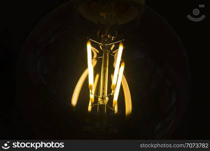 art of lighting of incandescent or led bulb. Close