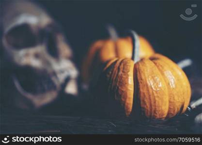 art picture of Halloween concept, dark vintage, copy space for use