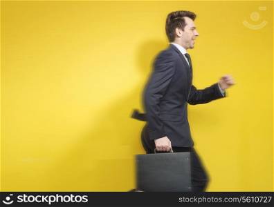 Art picture of the running businessman