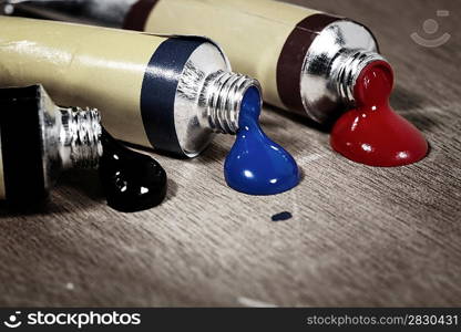 Art still life on the wooden palette