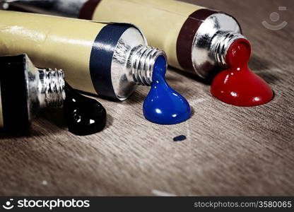 Art still life on the wooden palette