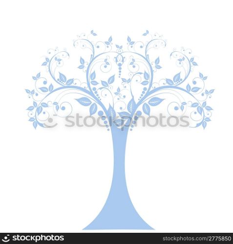 Art tree isolated on white background