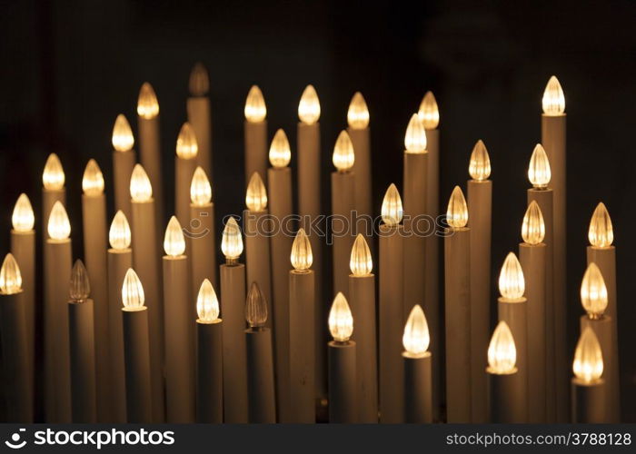 Artificial candles, Cathedral of Pisa, Piazza dei Miracoli, Pisa, Tuscany, Italy