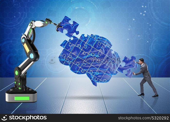 Artificial intelligence concept with businessman