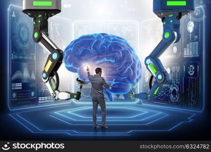 Artificial intelligence concept with businessman