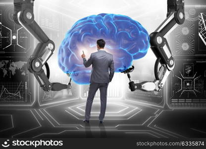 Artificial intelligence concept with businessman