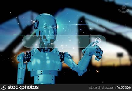 artificial intelligence working after get digital order and showing present information , technology concept