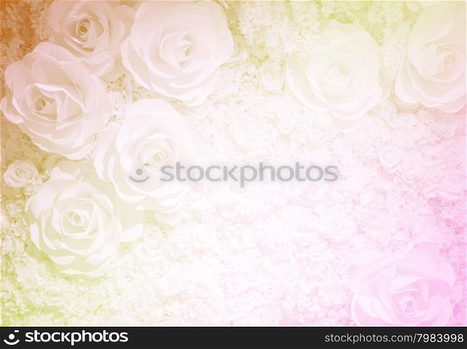 Artificial rose flower background in soft filter effect