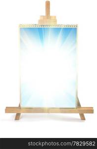 Artist easel and framei isolated on a white background
