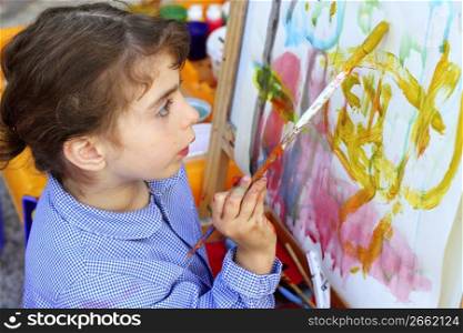 artist little girl children learning artwork painting abstract colorful picture
