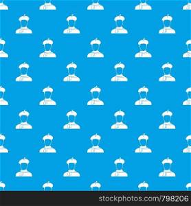 Artist pattern repeat seamless in blue color for any design. Vector geometric illustration. Artist pattern seamless blue