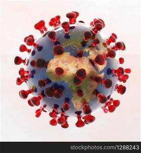 Artistic 3D illustration of the coronavirus