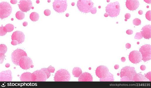 Artistic background forming by blots. Splash pink background. Soft pink watercolor background. Empty place for text.. Pink watercolor background. Pink watercolor splash template.