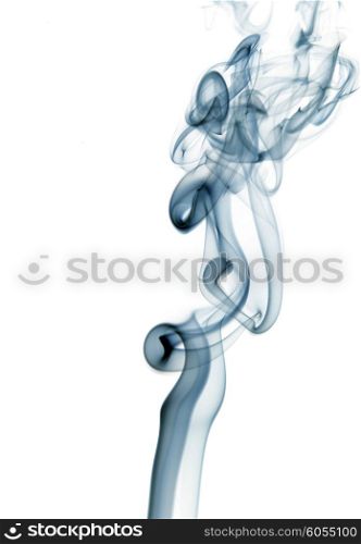 artistic blue smoke in a white background